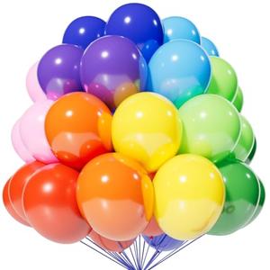 KAWKALSH 120 Balloons Rainbow Set 12 Inches, Assorted Color Latex Balloons Made With Strong Multicolored Latex for Birthday Baby Shower Wedding Party Supplies Arch Garland Decoration