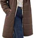 Women's Winter Coats Plus Size Reversible Fleece Jackets Hooded Lightweight Oversized Long Down Coat for Commute Travel (X-Large Plus, Brown)