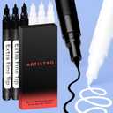ARTISTRO 6 Black & White Acrylic Paint Pens 0.7mm Extra-Fine Tip Markers Paint Pens for Crafts, Rock Painting, Glass, Wood, Canvas, DIY Art