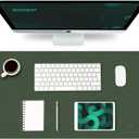 K KNODEL Small Office Leather Desk Mat, Mouse and Keyboard Pad, Computer and Laptop Mat, Desktop Protector and Cover, Writing Pad and Blotter (23.6"x13.8", Dark Green)