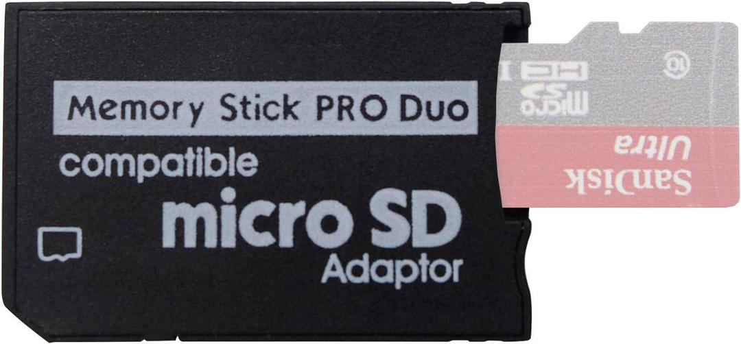 PSP Memory Stick Adapter, Funturbo Micro SD to Memory Stick PRO Duo MagicGate Card for Sony PlayStation Portable, Camera, Handycam (1 Pack)