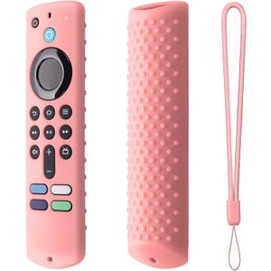 Hi Color Silicone Cover Compatible with 5.6 Inch Fire TV Stick (3rd Gen) Remote Firestick Remote Cover for Firesticksticktv Silicone Protective Case Sleeve(Pink)