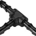 1/4" 6mm Hose Barb Tee T Fitting Adapter Aluminum Black