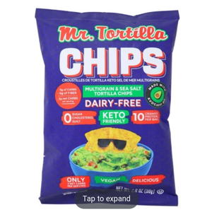 Mr. Tortilla Crunchy Chips Keto Tortilla Chips Multigrain Sea Salt, 56g