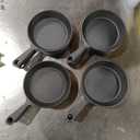 Skylety 20 Sets 6. 3 Inches Mini Cast Iron Skillets Small Black Sizzling Plate Cast Iron Skillets Frying Pan Set with Oil Brush for Indoor Outdoor Restaurant Kitchen