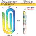 Sublimation Blanks Clips, Jumbo Paper Clips Clear for Heat Transfer DIY Design (12, 4"X2")
