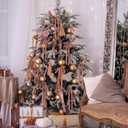 24 Pcs Velvet Bows Christmas Tree Ornaments Vintage Double Faced Velvet Ribbon Bows for Tree Garland Wreath Indoor Outdoor Xmas(5 x 7 Inch, Width of 3/8",Rose Gold)