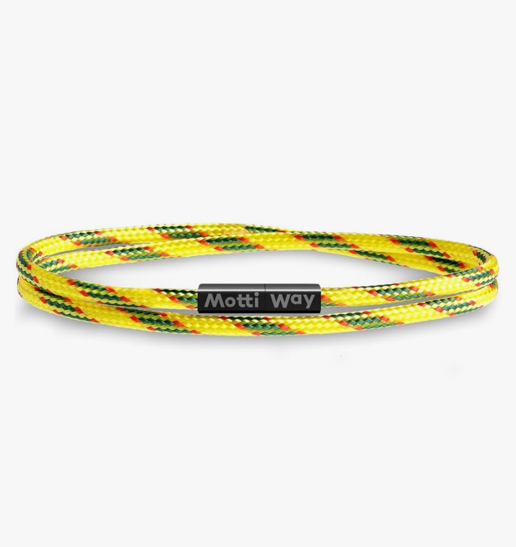Nautical Durable Black Rope Cord Cuff Unisex Waterproof Bracelet with Magnetic Clasp for Men & Women M-L