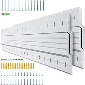 2 Pairs French Cleat Hanger 41 inch, 500 Lbs Load Heavy Duty Mirror Mounting Hardware Aluminum Z Clips Wall Interlocking Bracket Hangers Picture Hanging Kit for Hanging Mirror Picture Cabinet