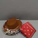 24 Pieces Cowboy Hats and Bandanas for Kids Western Cowboy Costume Hat Accessories for Toddler Child Western Theme Birthday Party Supplies Halloween Costume Dress(Brown, Red)