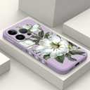 LEECG for iPhone 14 Pro Case Flower Creativity Pattern Design Soft Silicone Slim Shockproof Phone Cover for iPhone 14 Pro, 6.1 inch-Cotton Purple