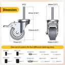 HOLKIE Caster Wheels Locking 3 Inch Expanding Stem Casters, Threaded Swivel Casters Set of 4 Heavy Duty Castors, Fit 1", 1-1/4", 1-2/5", 1-1/2",1-5/8" ID Stainless Steel Table, Cart, Furniture Legs