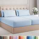 Split King 7 Piece Sheet Set - Comfy, Breathable & Cooling - Soft Hotel Luxury Bedding for Women, Men, Kids, Teens and Children - 1 Flat & 2 Fitted Sheets & 4 Pillowcases with Deep Pockets - Sky Blue