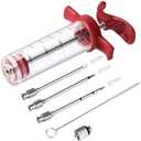 Amazon.com: Meat Injector Syringe - 3 Marinade Injector Needles for BBQ Grill, Premium Portable Turkey Injector kit for Smoker,Marinades Injector for Meats With 1oz Large Capacity 1 Brush Easy to Use & Clean Red : Home & Kitchen