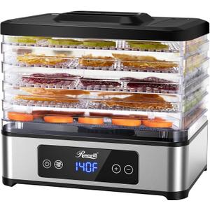 Rosewill Compact Food Dehydrator, 5 Stackable Trays with Adjustable 48H Timer and Temperature Control - 350W Electric Food Dryer for Jerky, Fruits, Herbs, Veggies, Meat & Dog Treat