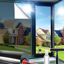 Window Privacy Film See Out Not in, One Way Privacy Window Film, Removable Window Tint for Home, Reflective Static Cling Window Film Heat Blocking, Black Silver, 23.6 X 78.7 inch