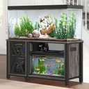 YITAHOME Heavy Duty 55-75 Gallon Aquarium Stand with Power Outlets, Cabinet for Fish Tank Accessories Storage - Metal Fish Tank Stand Suitable for Fish Tank, Turtle Tank, 880LBS Capacity, Grey