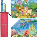 Klean Kids [2 Pack] Silicone Placemats for Toddlers (Mermaid and Princess) - Non Slip 2-Pack with Travel Bag - Princess & Mermaid - Baby Placemats That Stick to Table for Baby