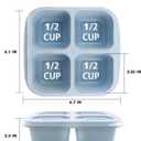 4 Pack Snack Containers, 4 Compartments Bento Snack Box, Reusable Meal Prep Lunch Containers for Kids Adults, Divided Food Storage Containers for School Work Travel