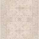 6x9 Beige Washable Area Rug for Living Room Bedroom Floral Low Pile Lightweight Throw Rug Non Slip Vintage Accent Carpet Dining Room Nursery Classroom Playroom Home Decor