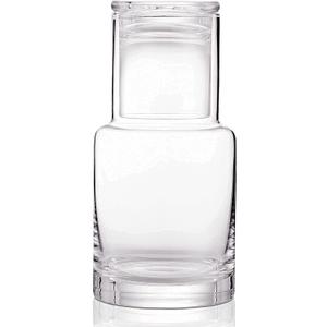 Bedside Carafe and Glass Set, Use Tumbler as Lid Night Water Carafe for Nightstand, Mouthwash Dispenser Pitcher with Glass Cup for Keeps Water Clean in Bedroom, Bathroom, or Kitchen