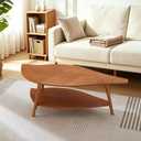 Leaf Coffee Table with Storage,Mid Century Modern Coffee Table
