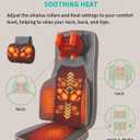 Shiatsu Neck and Back Massage with Heat - 4D Deep Tissue Kneading Full-Back Massager for Relief Fatigue, Adjustable Intensity & Height for Holiday Gift