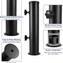 Lalafancy Universal Umbrella Stand Replacement Tube, Heavy Duty Outdoor Umbrella Base Parts, Stainless Steel Patio Umbrella Base Replacement Bracket for Original Granite Stand, Black