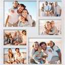 Collage Picture Frame 5x7 and 8x10 Photos -Large Size 6 Openings White Picture Frame Wall Decor for Wall Mounting Vertically or Horizontally - Home and Family Display 5x7 and 8x10