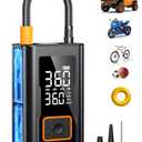 Tire Inflator Portable Air Compressor,150 PSI Bike Tire Pump - Compact Air Pump for Car Tires,Rechargeable Tire Inflator with Digital Pressure Gauge and LED Light