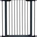 MidWest Homes for Pets 39-Inch High Walk-Thru Pressure Mounted Steel Dog Gate, Expands to 38 Inches Wide, Includes 3-inch Extensions, Textured Graphite