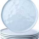 LERATIO Dinner Plates,10.5 inch Ceramic Plates Set of 6,Handmade Porcelain Plates for kitchen with Wavy Edge,Microwave & Dishwasher & Oven Safe,Light weight & Scratch Resistant Dishes Set