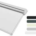 HOTSOON Blackout Roller Shades for Windows, Color-Matched Roller Blinds, UV Protection, Thermal Insulation Fabric Room Darkening Shades for Home, Office, White, Custom Size