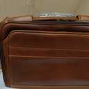 KomalC Leather Rolling Briefcase for Men – Wheeled Laptop Bag with 21” Trolley Handle, Premium Buffalo Leather Business Travel Case, 16 Inch