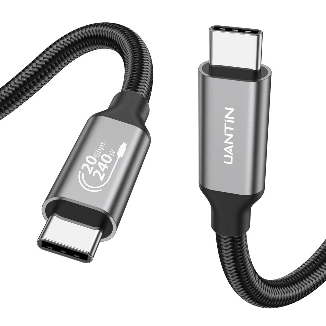 UANTIN USB C Monitor Display Cable 10FT (8K@30Hz 4K@120Hz/60Hz) USB C 3.2 Gen 2x2 Video Cable, 240W Fast Charge, 20Gbps Data Transfer, Type C Compatible with iPhone 16, MacBook Pro/Air, iPad, Monitor