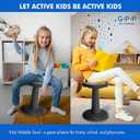 Gpack-pro Kids Wobble Stool 2-Pack Improves Focus Attention Non-Slip Base - Wiggle Chair Active Flexible Seating for Preschool Kindergarten Elementary School 17.7-Inch High (Black), 17.7 Hight' Pack of 2