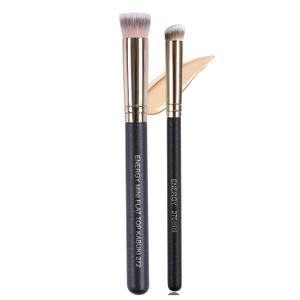 2 x ENERGY Concealer Brush Set - Mini Flat Top Kabuki Brush Slant Concealer Brush for Eyebrows Eyeshadow Under Eye Setting Powder for Liquid Cream Powder Blending