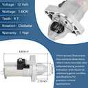 TOVASTY Starter 17960N Motor Compatible with Honda Accord 2006-2012, CR-V 2007-2011, Element 2007-2011, Civic 2006-2011