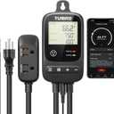TURBRO Smart Temperature Controller Heating Cooling, WiFi-Enabled Thermostat with Timer and Temperature Monitoring for Home Brewing, Seedling, Greenhouse, and Reptile Terrarium, TC01