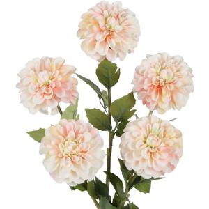 IPOPU Pink Dahlia Artificial Flowers 5 Pcs Long Stem Silk Dahlia Flowers 27 for Bathroom Tall Vase Wedding Anniversary Centerpiece Aisle Outdoor Decor(Champagne&Pink)