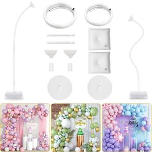 Chamvis Balloon Arch Stand, 8.2ft & 5ft Ajustable Balloon Arch Kit Wedding Arch Frame Flower Arch Stand Half Curve Arch Backdrop Balloon Stand(White)
