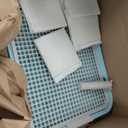 CUHIOY Dog Potty Tray Toilet 20"x14" - Indoor Pee Pad Holder with 8pcs Training Pads, Puppy Mesh Potty with Secure Latch for Small Medium Puppies - Blue