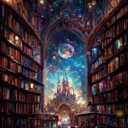 Diamond Art Starry Sky Library Diamond Art Set for Adults, 5D Diamond Painting Starry Sky Castle Library DIY Book Diamond Art Adult Diamond Painting Set, Home Decor - 12x16 Inch