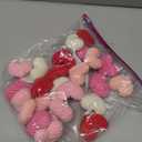 25Pcs Crochet Heart Shaped Ornaments Red Pink White Valentine Ornaments for Small Tree Valentines Day Gift DIY Knitting Heart Ornament Home Party Decoration