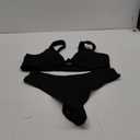 geluboao Bikini Set for Women Solid V Neck Knot Front Push Up High Leg Thong Two Piece Swimsuit (XX-Large, Black)