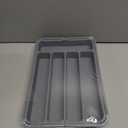 Aujen Silverware Organizer - Expandable Kitchen Drawer Organizer, Adjustable Utensil Organizer, Cutlery Tray for Forks, Knives, Multipurpose Kitchen Organizers and Storage Solution, Grey, Medium