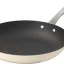 COOKLIFE 10.25 Inch Lightweight Enameled Cast Iron Frying Pan - Toxin-Free - Oven Safe up to 500 F or on Stovetop - Cast Iron Skillet for Cook, Bake - Antique White