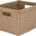 Simplify Large Storage Basket | Dimensions: 15"x 13"x 10" | Dutch Weave Design | Storage Organization | Paper Rope Material | Great Closets | Display