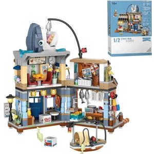 Japanese Street View Building Kits, 790 PCS Modular House Building Set Mini DIY Building Model Set, Architecture Modular Construction Set Gift for Adults and Teens