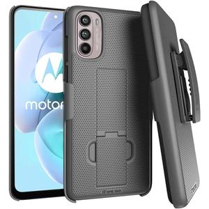 Designed for Motorola G Stylus 2022 Case with Belt Clip Holster - Kickstand Cover Phone Case - Black